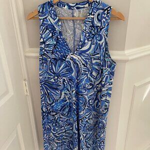 Flattering Lilly Pulitzer Casual Blue Sleeveless Dress Size L